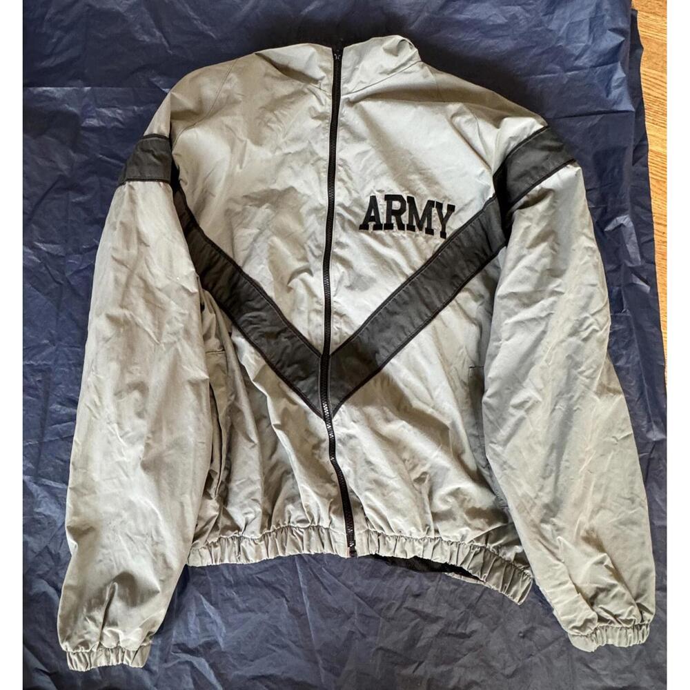 Skilcraft US Army Military JWOD Windbreaker Jacket Gray Nylon Size XL